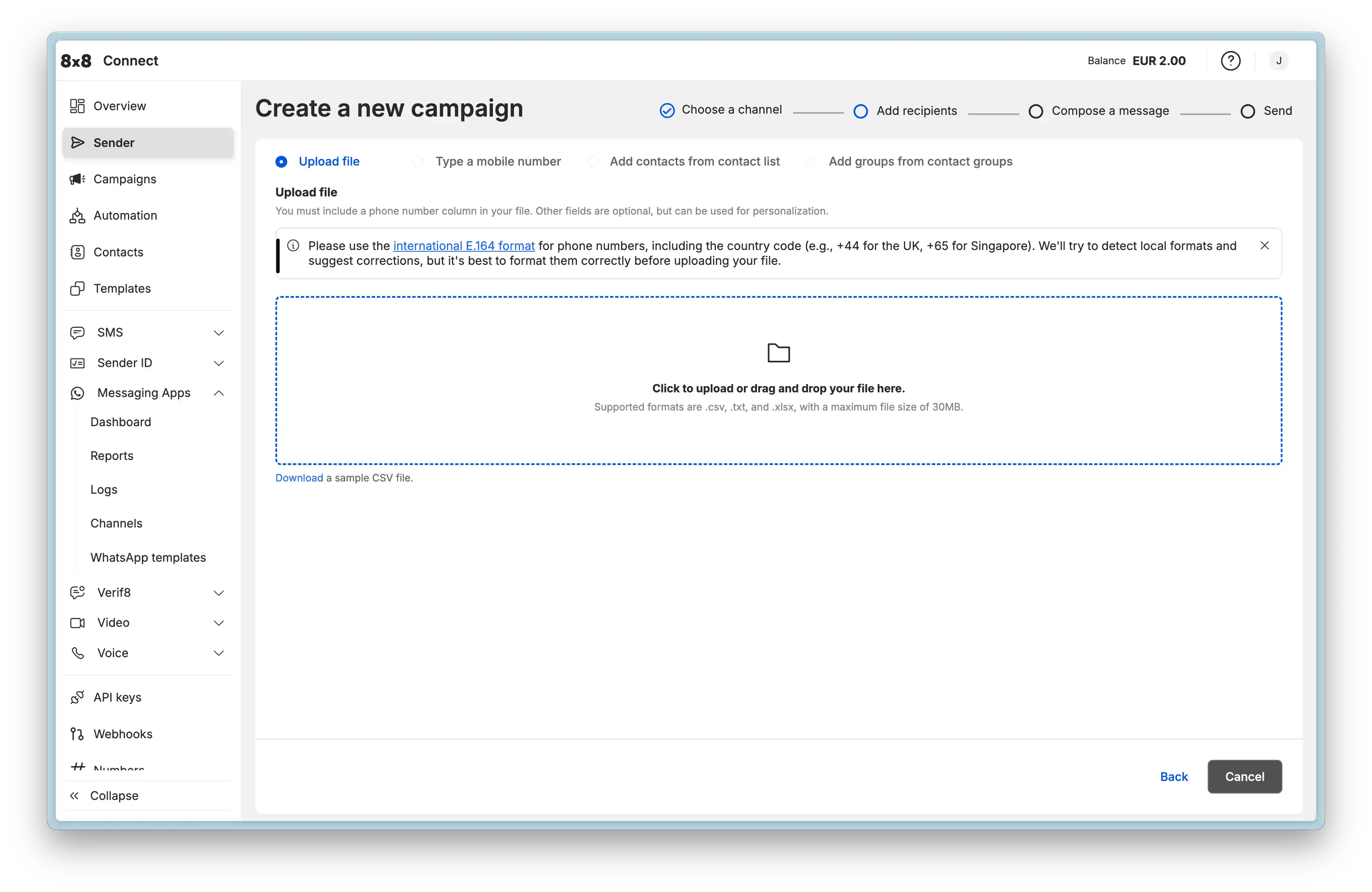 WhatsApp Campaign Add Recipient